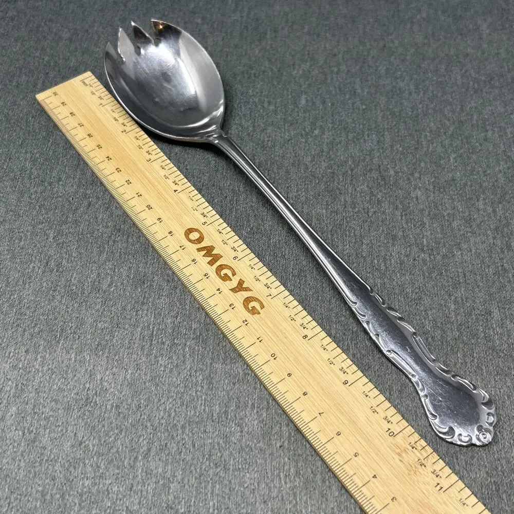 Vintage Queens Court Spork Serving Spoon Fork 11” Stainless Steel Japan MCM